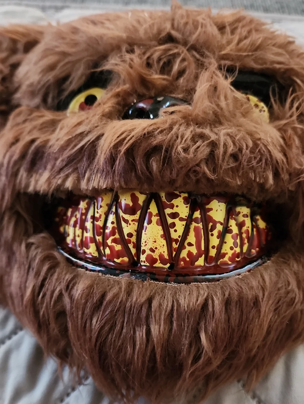 Brown Scary Teddy Bear Half Mask, Halloween, Unisex